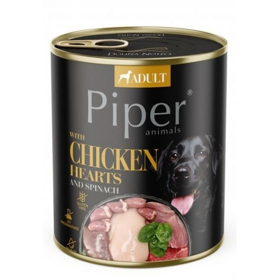 Obrázok pre DOLINA NOTECI Piper Chicken hearts with spinach - Mokré krmivo pro psy - 800 g