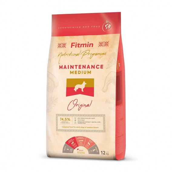 Obrázok pre FITMIN Dog Medium Maintenance - suché krmivo pro psy - 12 kg