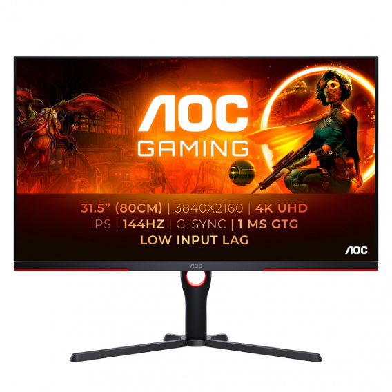 Obrázok pre AOC G3 U32G3X/BK LED display 80 cm (31.5") 3840 x 2160 px 4K Ultra HD Černá, Červená