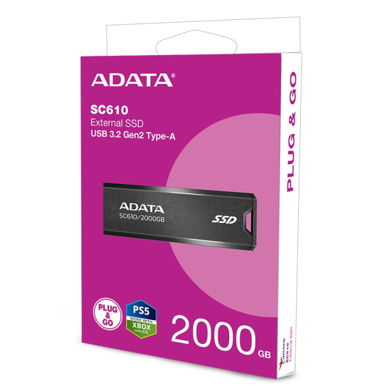 Obrázok pre ADATA SC610 USB paměť 2 TB USB Typ-A 3.2 Gen 2 (3.1 Gen 2) Černá