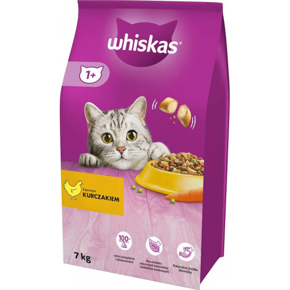 Obrázok pre WHISKAS Cat Adult s kuřecím masem - suché krmivo pro kočky - 7 kg