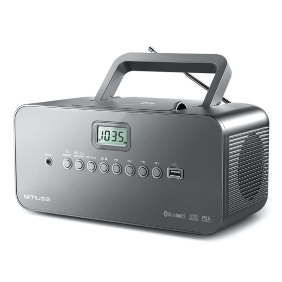 Obrázok pre Muse M-30 BT Digitální 2 W FM, MW, PLL Šedá MP3 přehrávač