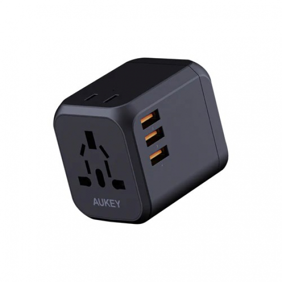 Obrázok pre AUKEY PA-TA04 Universal Travel Adapter Charger 30W with USB-C & USB-A UK USA EU AUS CHN 150 Countries