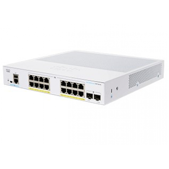 Obrázok pre Cisco CBS350-16FP-2G-EU síťový přepínač Řízený L2/L3 Gigabit Ethernet (10/100/1000) Stříbrná