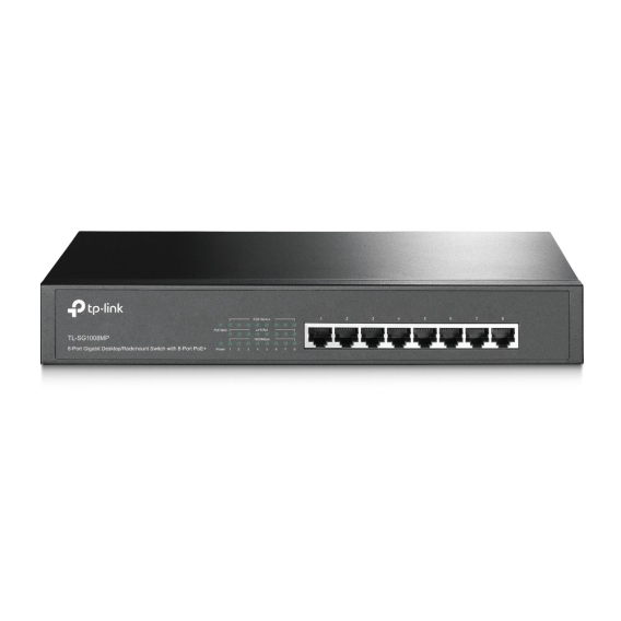 Obrázok pre TP-Link TL-SG1008MP Nespravované Gigabit Ethernet (10/100/1000) Podpora napájení po Ethernetu (PoE) 1U Černá