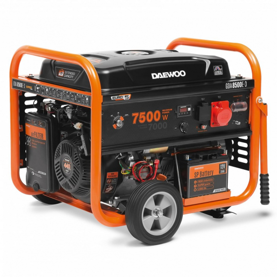 Obrázok pre Daewoo GDA 8500E-3 motorové generátory 7000 W 30 l Benzín Černá, Oranžová