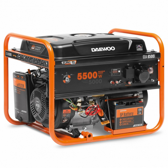 Obrázok pre Daewoo GDA 6500E motorové generátory 5000 W 30 l Benzín Oranžová, Černá