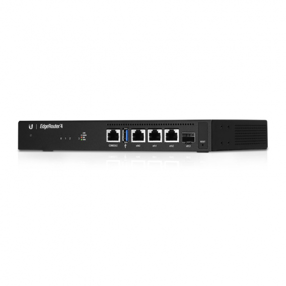 Obrázok pre Ubiquiti EdgeRouter 4 router zapojený do sítě Gigabit Ethernet Černá