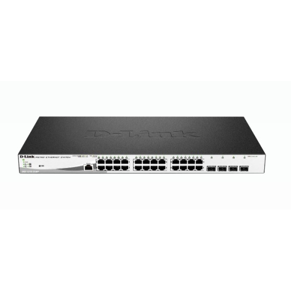 Obrázok pre D-Link DGS-1210-28MP Řízený L2 Gigabit Ethernet (10/100/1000) Podpora napájení po Ethernetu (PoE) 1U Černá, Šedá