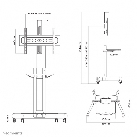 Obrázok pre Neomounts by Newstar Select NM-M1700 190,5 cm (75") Černá