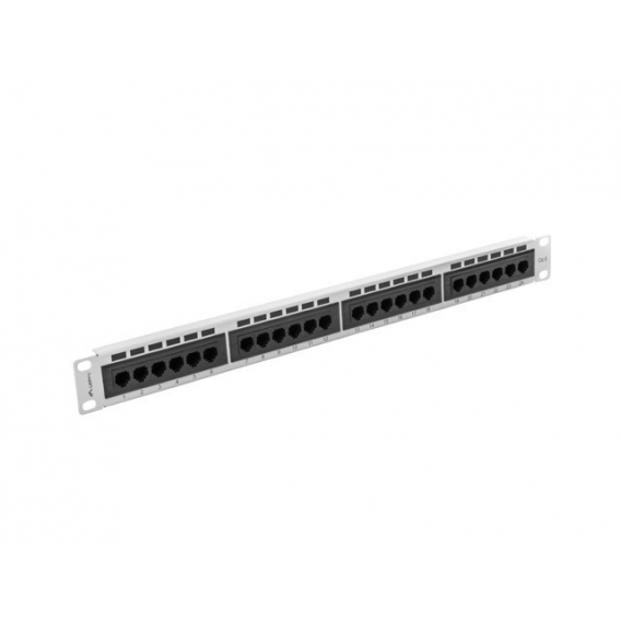 Obrázok pre Lanberg patch panel 24 port 1U cat.6 UTP gray PPU6-1024-S