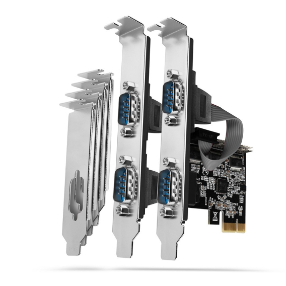 Obrázok pre Axagon PCEA-PSN PCIe-Adapter mit 4x Seriell-Ports - ASIX AX99100 Chipsatz karta/adaptér rozhraní Interní RS-232