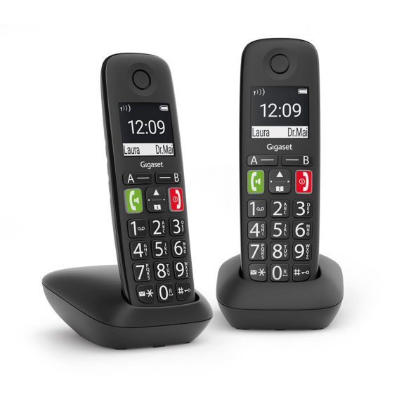 Obrázok pre Gigaset E290 Duo Analog/DECT telefon Identifikace volajícího Černá