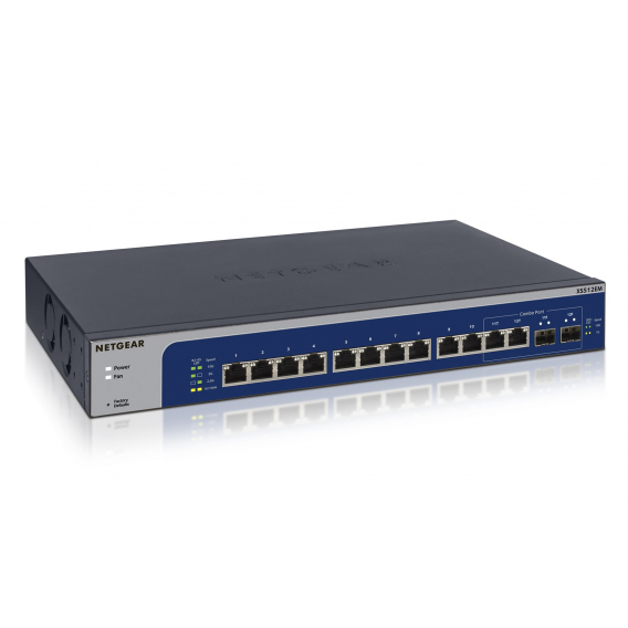 Obrázok pre NETGEAR XS512EM Řízený L2 10G Ethernet (100/1000/10000) 1U Modrá, Šedá