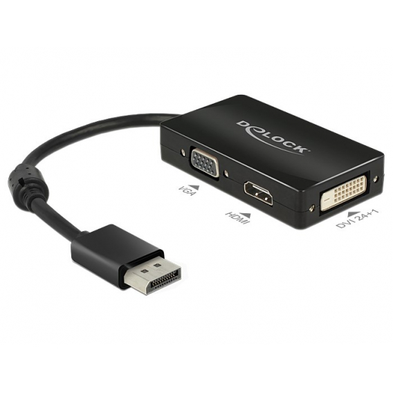 Obrázok pre DeLOCK 0.16m DisplayPort/VGA+HDMI+DVI 0,16 m VGA (D-Sub)+ HDMI + DVI Černá