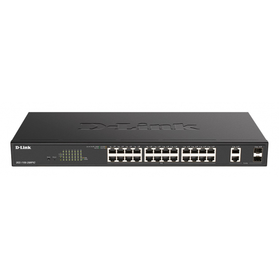 Obrázok pre D-Link DGS-1100-26MPV2 síťový přepínač Řízený L2 Gigabit Ethernet (10/100/1000) Podpora napájení po Ethernetu (PoE) Černá