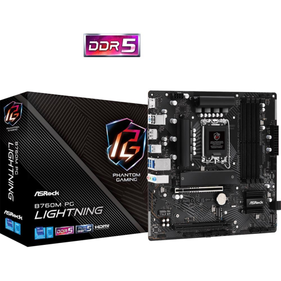 Obrázok pre Asrock B760M PG Lightning Intel B760 LGA 1700 Micro ATX