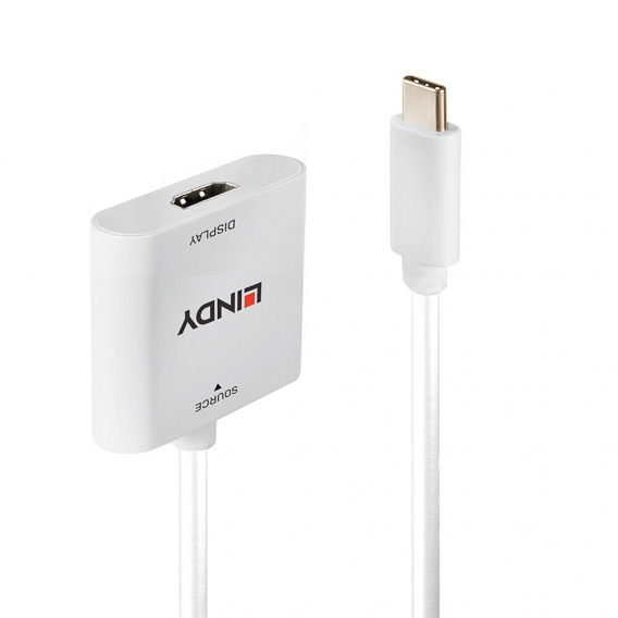 Obrázok pre Lindy 43339 adaptér k video kabelům 0,1 m USB typu C HDMI Bílá