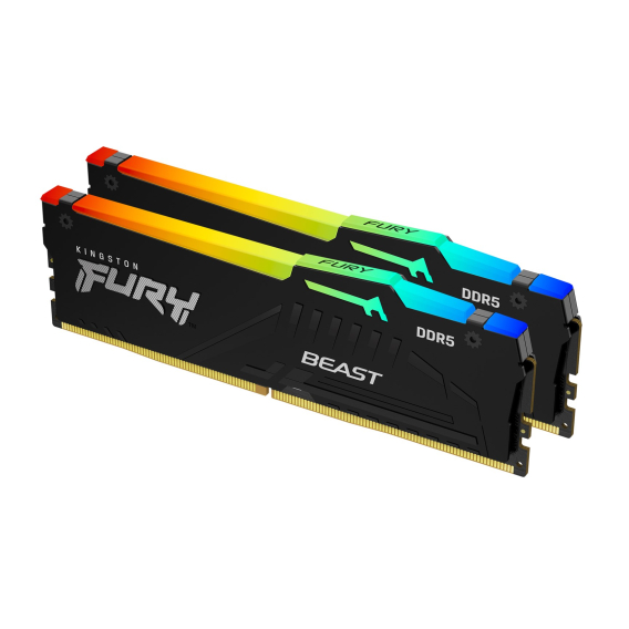 Kingston Technology FURY Beast RGB paměťový modul 64 GB 2 x 32 GB DDR5 5200 MT/s Obrázok pre Kingston Technology FURY Beast RGB paměťový modul 64 GB 2 x 32 GB DDR5 5200 MT/s