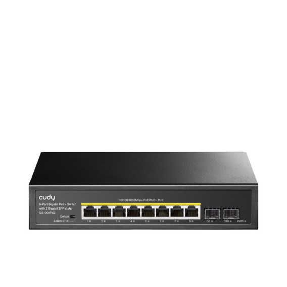 Obrázok pre Cudy GS1008PS2 síťový přepínač Nespravované Gigabit Ethernet (10/100/1000) Podpora napájení po Ethernetu (PoE) Černá