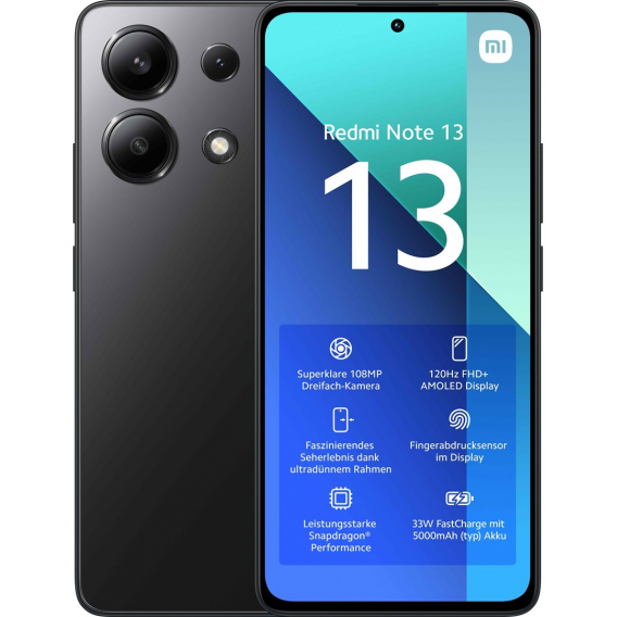 Obrázok pre Xiaomi Redmi Note 13 16,9 cm (6.67") Hybridní Dual SIM Android 13 4G USB typu C 8 GB 256 GB 5000 mAh Černá