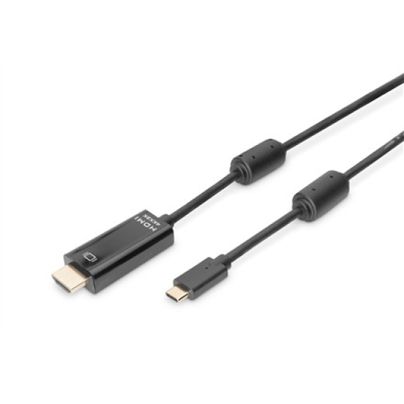 Obrázok pre Digitus AK-300330-020-S adaptér k video kabelům 2 m USB typu C DisplayPort Černá