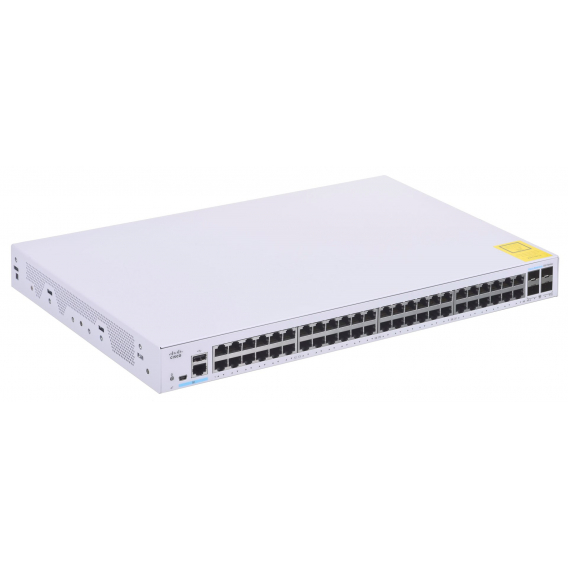 Obrázok pre Cisco CBS350-48T-4G-EU síťový přepínač Řízený L2/L3 Gigabit Ethernet (10/100/1000) Stříbrná