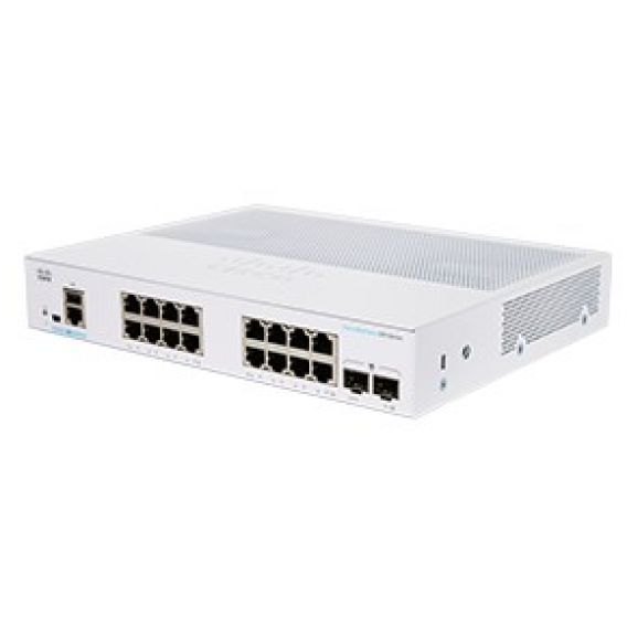 Obrázok pre Cisco CBS350-16T-2G-EU síťový přepínač Řízený L2/L3 Gigabit Ethernet (10/100/1000) Stříbrná