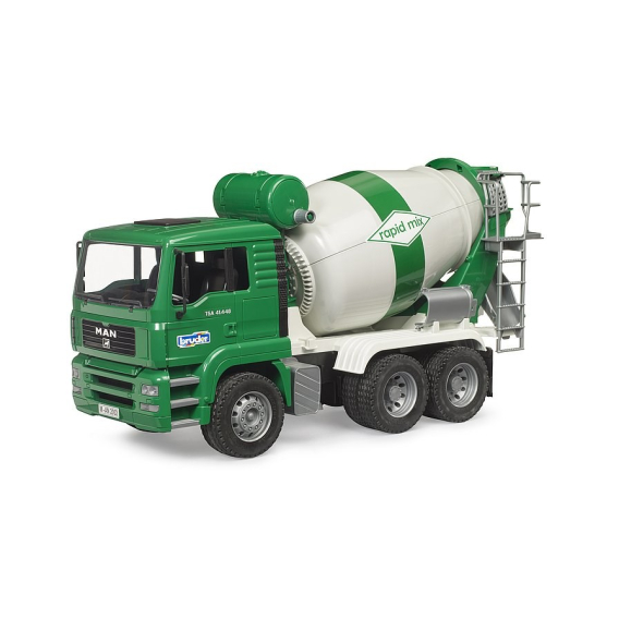 Obrázok pre MAN TGA Concrete mixer white and green BRUDER