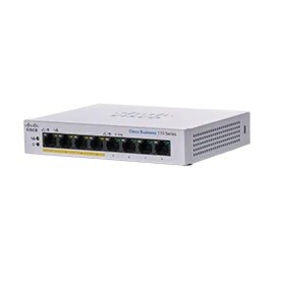 Obrázok pre Cisco CBS110-8PP-D Nespravované L2 Gigabit Ethernet (10/100/1000) Podpora napájení po Ethernetu (PoE) Šedá