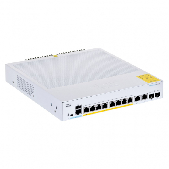 Obrázok pre Cisco CBS350-8FP-2G-EU síťový přepínač Řízený L2/L3 Gigabit Ethernet (10/100/1000) Stříbrná