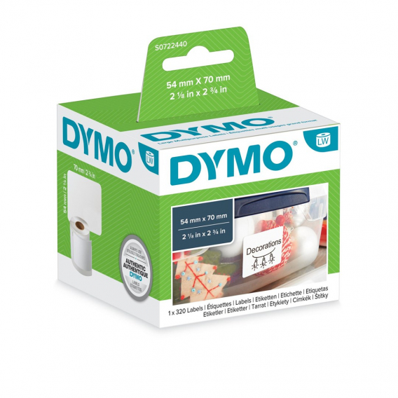 Obrázok pre DYMO LW - Multi-Purpose Labels - 54 x 70 mm - S0722440 Bílá Samolepicí štítek