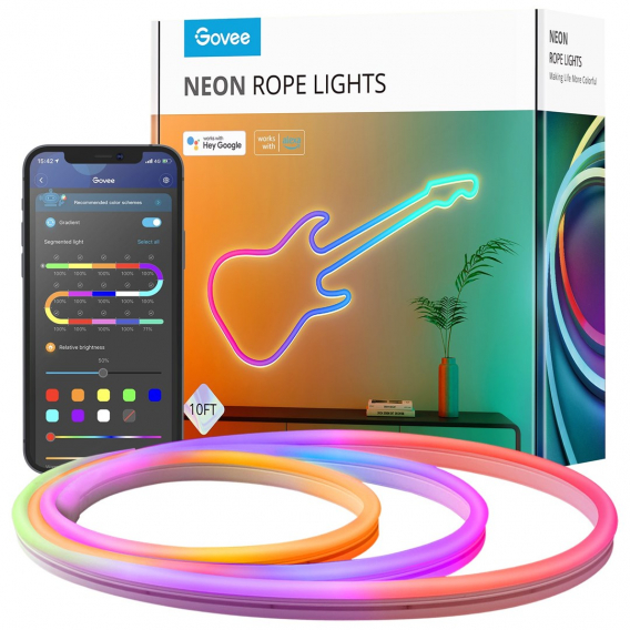 Obrázok pre Govee Neon LED Strip Light Chytrý světelný pásek Průhledná Wi-Fi/Bluetooth