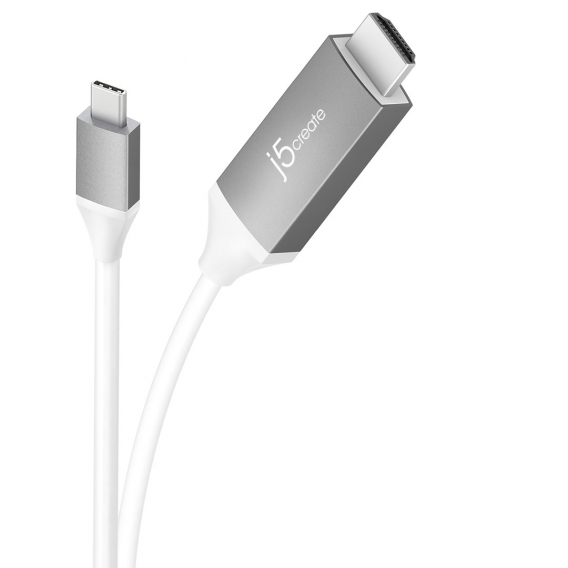 Obrázok pre Adaptér j5create Kabel USB-C - 4K HDMI (USB-C m - 4K HDMI m 1,8 m; barva bílá stříbrná) JCC153G-N