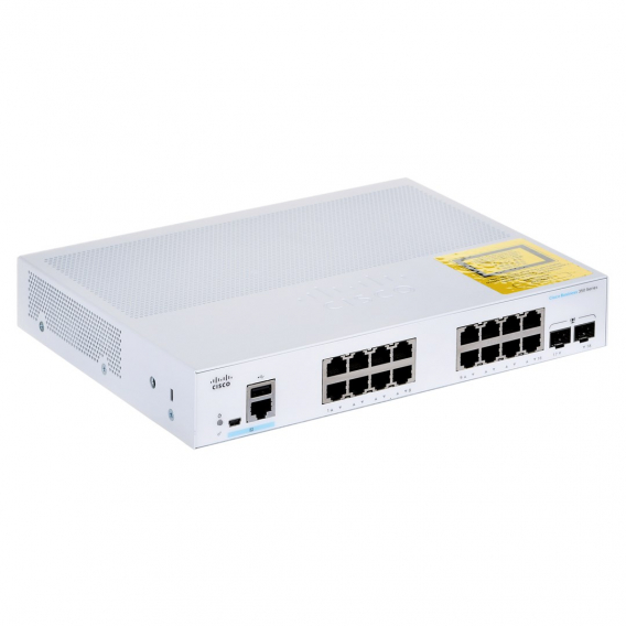 Obrázok pre Cisco CBS350-16T-E-2G-EU síťový přepínač Řízený L2/L3 Gigabit Ethernet (10/100/1000) Stříbrná
