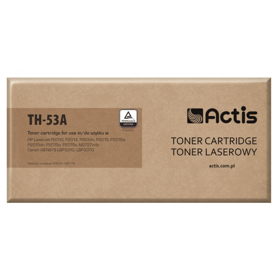 Obrázok pre Actis Tonerová kazeta TH-53A (náhrada za HP 53A Q7553A, Canon CRG-715; standardní; 3000 stran; černá)
