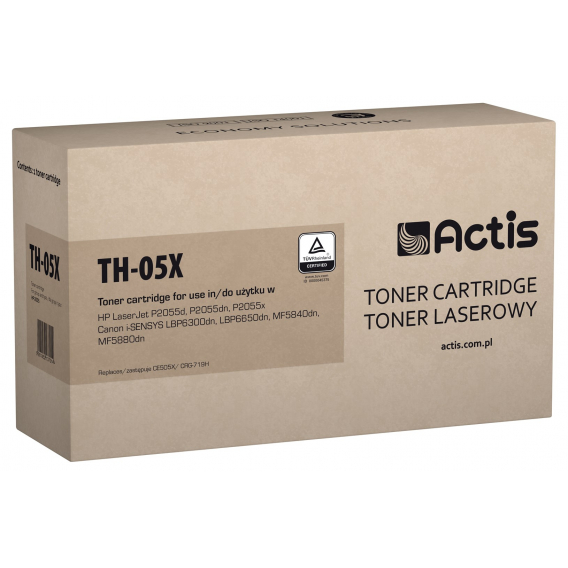 Obrázok pre Actis Toner TH-05X pro tiskárny HP, Canon, Náhradní toner HP 05X CE505X, Canon CRG-719H; Standardní; 6500 stran; černý