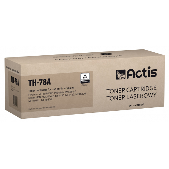 Obrázok pre Actis Tonerová kazeta TH-78A (náhrada za HP 78A CE278A, Canon CRG-728; standardní; 2100 stran; černá)