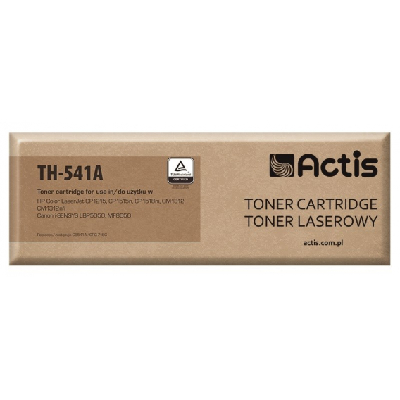 Obrázok pre Actis Tonerová kazeta TH-541A (náhrada za HP 125A CB541A, Canon CRG-716C; standardní; 1500 stran; modrá)