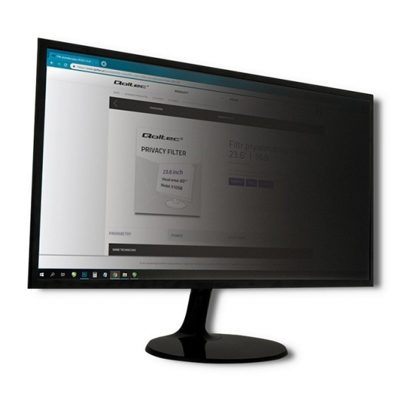 Obrázok pre Qoltec 51063 filtr na monitor Bezrámečkový privátní filtr na monitor 43,2 cm (17")