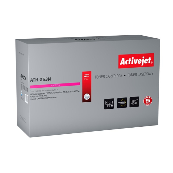 Obrázok pre Activejet ATH-253N Toner pro tiskárny HP, Canon, Náhrada HP 504A CE253A, Canon CRG-723M; Supreme; 7000 stran; fialový