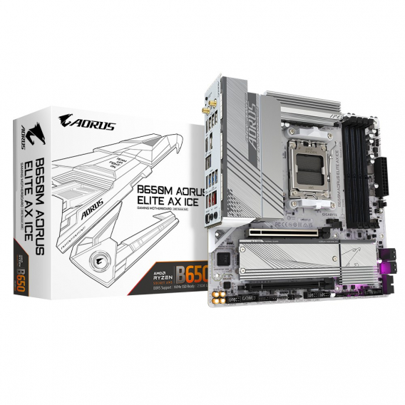 Obrázok pre Gigabyte B650M AORUS ELITE AX ICE základní deska AMD B650 Zásuvka AM5 Micro ATX