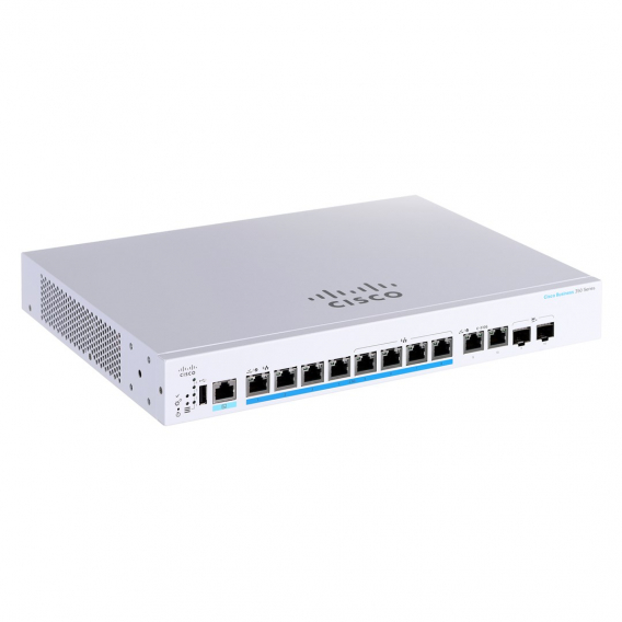 Obrázok pre Cisco CBS350 Řízený L3 2.5G Ethernet (100/1000/2500) Podpora napájení po Ethernetu (PoE) 1U Černá, Šedá