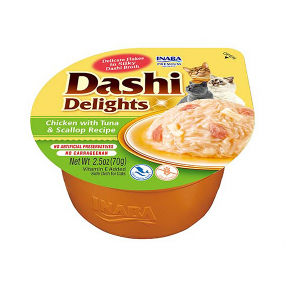 Obrázok pre INABA Dashi Delights kuřecí vývar z tuňáka a hřebenatek - pamlsek pro kočky - 70g