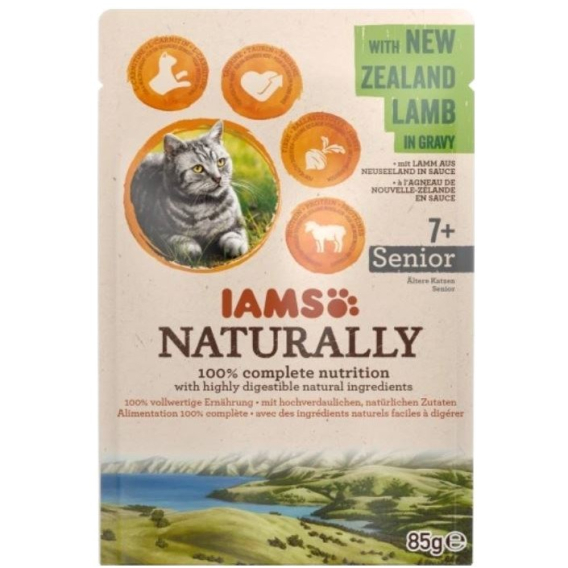 Obrázok pre IAMS Naturally Senior with New Zealand lamb in gravy - mokré krmivo pro kočky - 85g