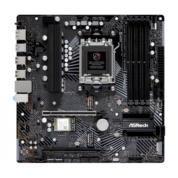 Obrázok pre Asrock B650M PG LIGHTNING WIFI AMD B650M Zásuvka AM5 Micro ATX