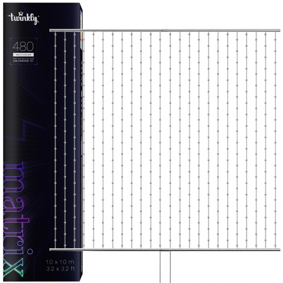 Obrázok pre Twinkly Matrix - 480 RGB LED světel ve tvaru perel, průhledný kabel, 3,3x3,3 stopy, zástrčka typu F