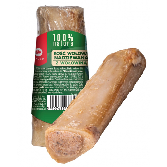 Obrázok pre MACED Bone stuffed with beef - žvýkačka pro psa - 150g