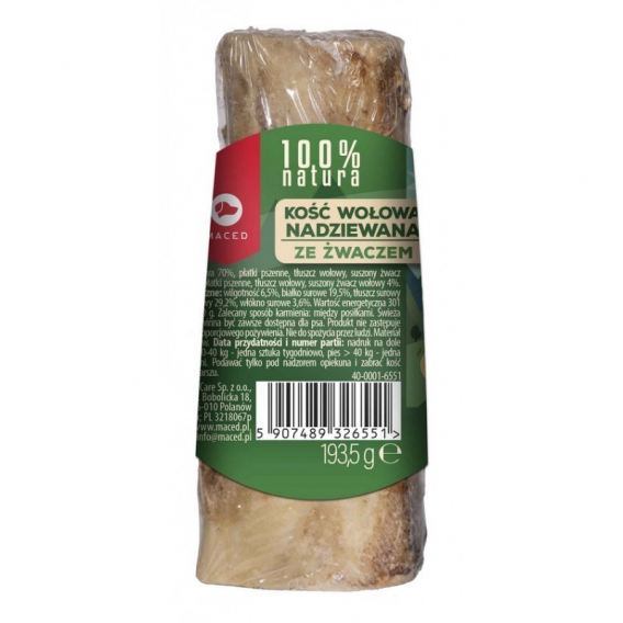 Obrázok pre MACED Bone stuffed with beef rumen  - žvýkačka pro psa - 150g