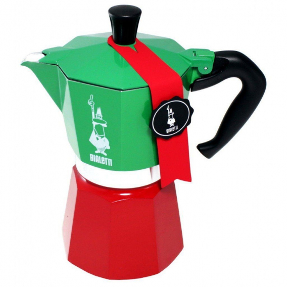 Obrázok pre Bialetti 0005323 ruční kávovar Moka konvička 0,24 l Zelená, Červená, Bílá